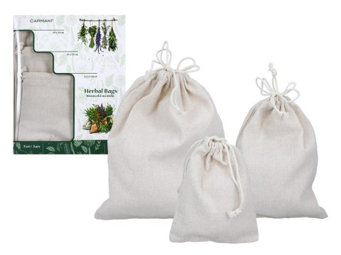 Kpl. 3 woreczków na zioła (CARMANI)