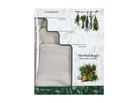 Kpl. 3 woreczków na zioła (CARMANI)