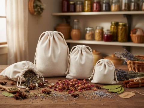 Kpl. 3 woreczków na zioła (CARMANI)