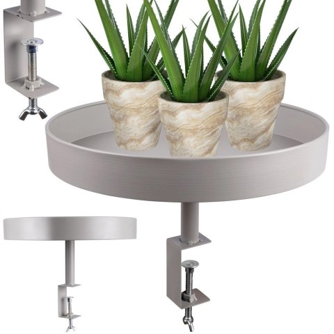 Kwietnik Stojak Metalowy Ozdobny Przykręcany Podstawka Szary VILDE 36 cm