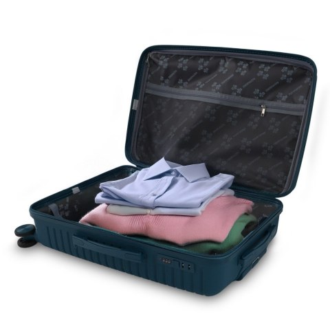 Zestaw 4 walizek podróżnych z beautycase - twarda skorupa, kółka 360°, zamek TSA