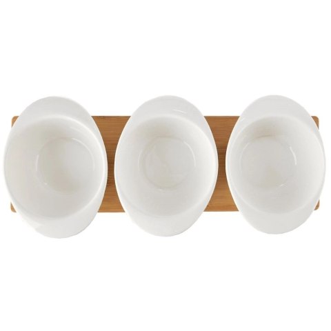 Miseczki na Przekąski WHITELINE 32 cm 7 el na Tacy Bambusowej ORION