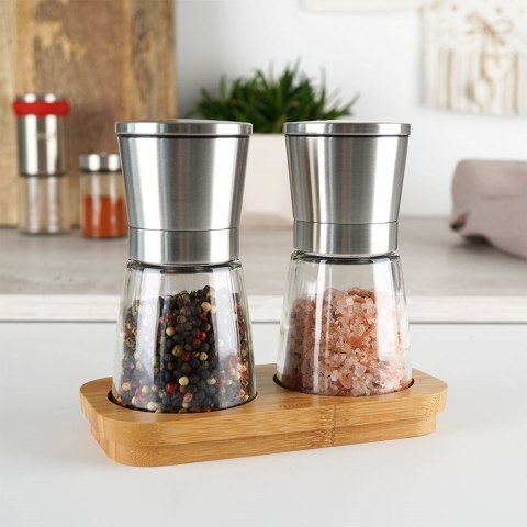 Młynek do Mielenia Przypraw Pieprzu i Soli na Stojaku ORION 14,5 cm Zestaw