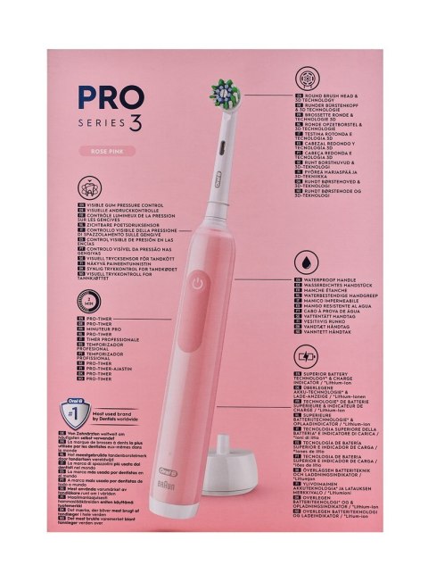 Szczoteczka Oral-B Pro 3 3900N Black/Pink +2 rączka