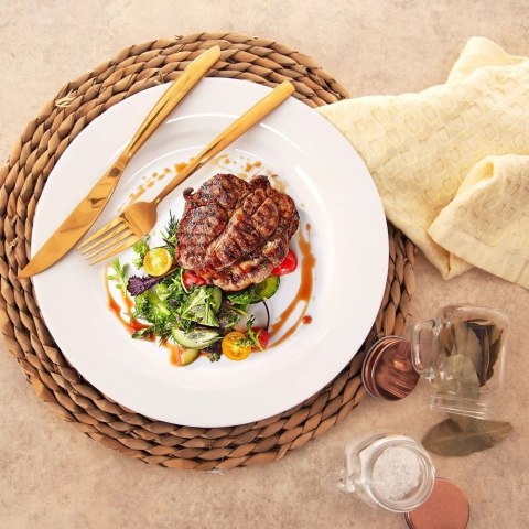 Talerz Obiadowy Płytki Porcelanowy MONA 27 cm ORION Biały Zmywarka