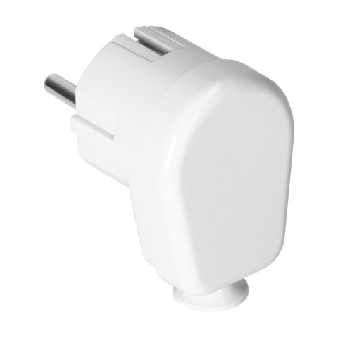 Wtyczka kątowa Uni-Schuko 16A, 230V, biała