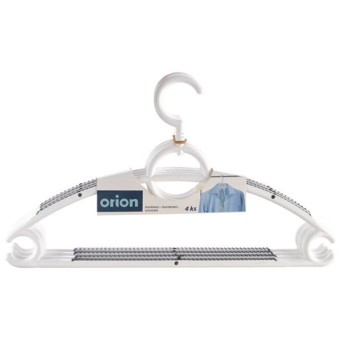Wieszaki na Ubrania Antypoślizgowe Białe 4 szt. ORION Obrotowy Hak