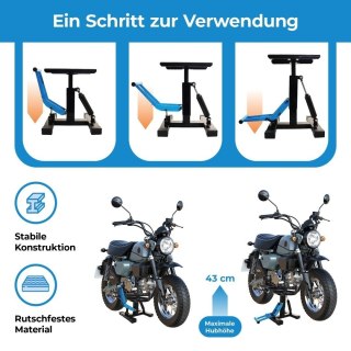 Podnośnik motocyklowy BITUXX 150 kg regulowany warsztatowy platforma antypoślizgowa