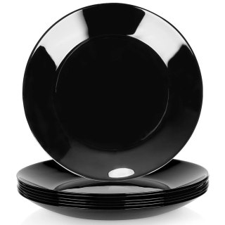 Talerze Deserowe Szklane Czarne 6 szt. VILDE 18 cm Kwadratowe