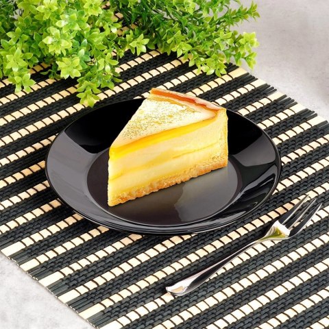 Talerze Deserowe Szklane Czarne 6 szt. VILDE 18 cm Kwadratowe