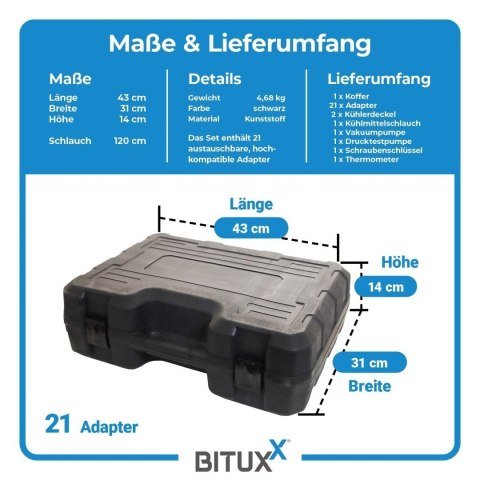 Tester układu chłodzenia BITUXX 28 el. diagnostyczny pompy próżniowa i ciśnieniowa