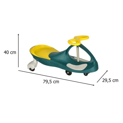 Jeździk grawitacyjny świecące koła LED butelkowy żółty