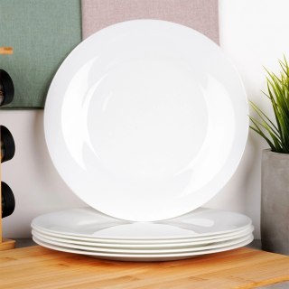 Talerze Obiadowe Płytkie Szkło Białe 6 szt. VILDE 25,5 cm Opalowe