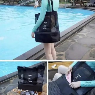 Duża Torba plażowa termiczna lekka z izolowaną komorą