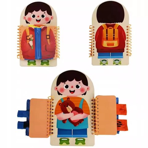 Edukacyjna tablica Montessori guziki suwaki rzepy naukaUbierania dla dzieci