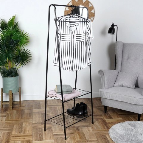 Wieszak Stojak na Ubrania Metalowy Stojący Podłogowy Pojemny VILDE 153 cm