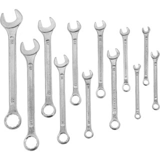 Klucz oczkowo-płaski, kpl. 12 szt., 6-22mm etui