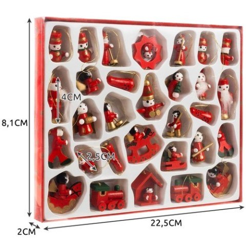 ZAWIESZKI DREWNIANE / BOMBKI NA CHOINKĘ 30 szt