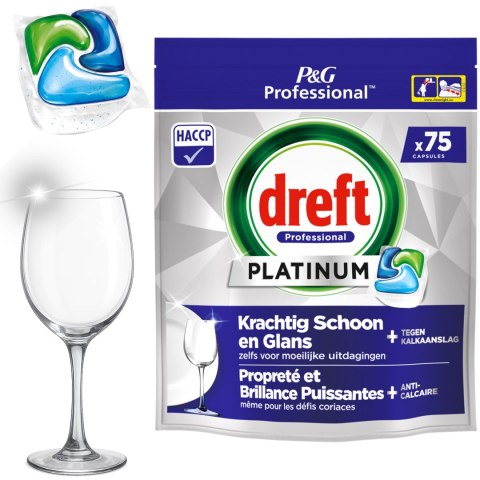 Dreft Professional Kapsułki Do Zmywarki Platinum All in One Regular 75 szt.
