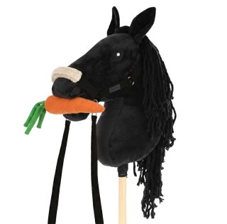 Hobby Horse A3 Skippi duży czarny, marchewka, czarny kantar, wodze, mufka