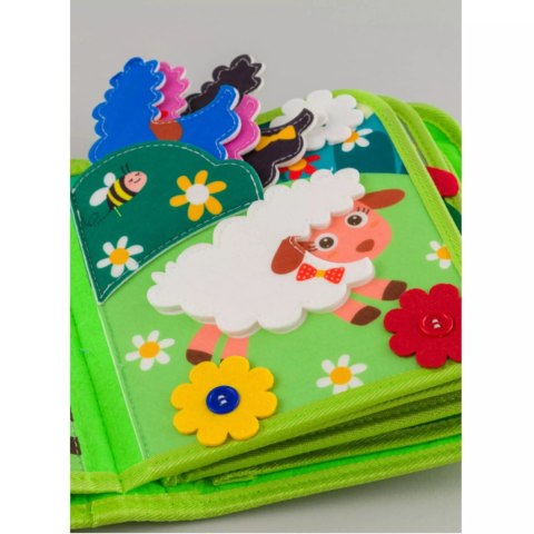 Sensoryczna książeczka dla dzieci farma zwierzątka na rzepy Montessori