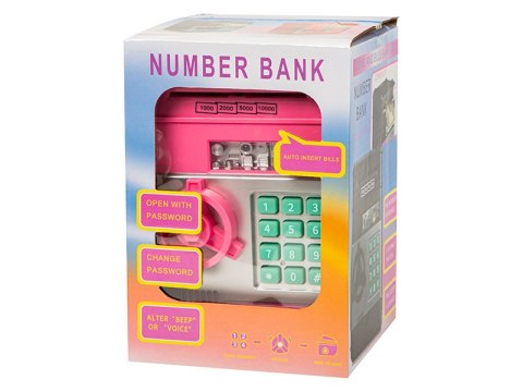 44-708# Sejf kasetka na zamek elektroniczny sb-06 różowy