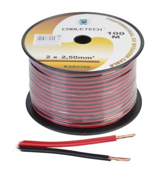 KAB0386 Kabel głośnikowy 2,5mm czarno-czerwony