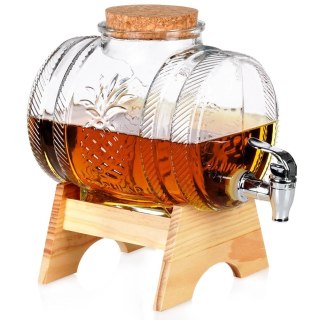 Słój Dozownik Dyspender do Napojów z Kranikiem Stojakiem Szklany ORION 3l