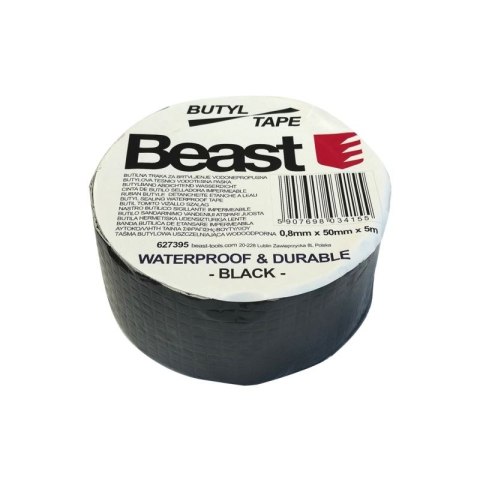 Taśma butylowa CZARNA uszczelniająca wodoodporna 0,8x50mm 5M BUTYL UV BLACK WATERPROOF