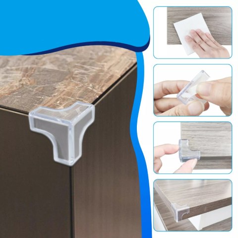 Narożniki ochronne na meble bezpieczne przezroczyste zabezpieczenia 10 szt