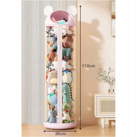 Organizer pojemnik na zabawki 112 cm zapinany na zamek różowy