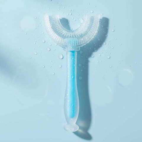 2469 SZCZOTECZKA SILIKONOWA "U" DO ZĘBÓW NIEBIESKA BL246