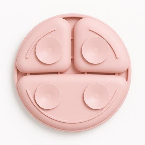 5873 TALERZYK 3-DZIELNY Z PRZYSSAWKAMI RÓŻOWY BL587