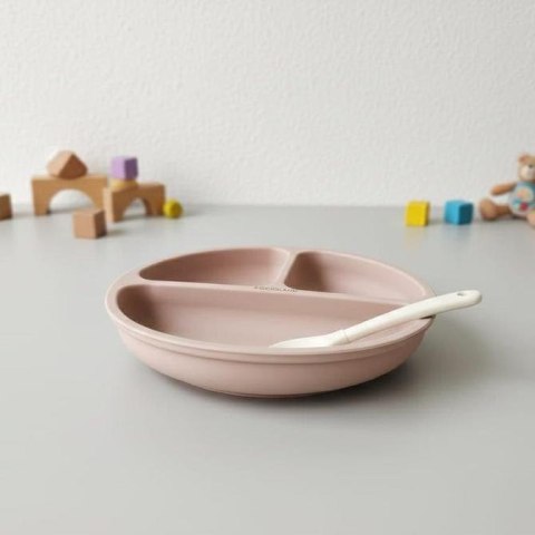 5873 TALERZYK 3-DZIELNY Z PRZYSSAWKAMI RÓŻOWY BL587