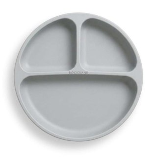 5897 TALERZYK 3-DZIELNY Z PRZYSSAWKAMI JASNY SZARY BL589