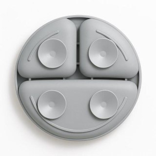 5897 TALERZYK 3-DZIELNY Z PRZYSSAWKAMI JASNY SZARY BL589