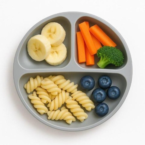 5897 TALERZYK 3-DZIELNY Z PRZYSSAWKAMI JASNY SZARY BL589