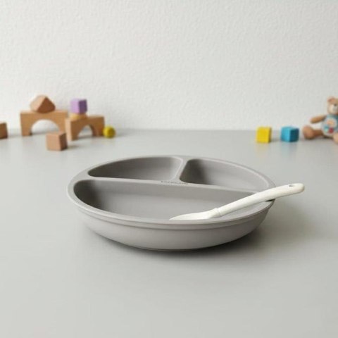 5897 TALERZYK 3-DZIELNY Z PRZYSSAWKAMI JASNY SZARY BL589