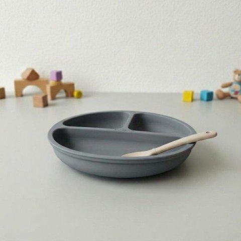 5903 TALERZYK 3-DZIELNY Z PRZYSSAWKAMI CIEMNO SZARY BL590