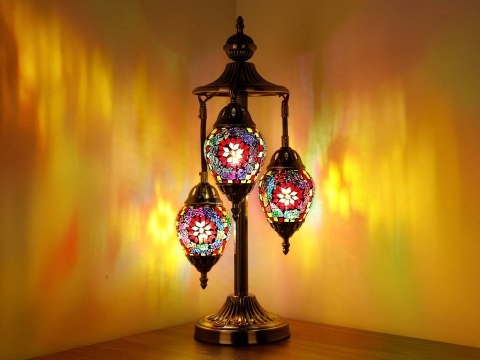 Lampa stołowa - trzy klosze, wielokolorowe