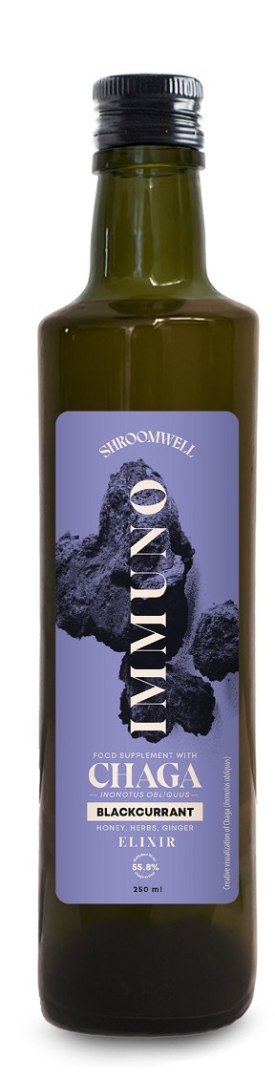 SUPLEMENT DIETY NA ODPORNOŚĆ Z CHAGĄ I CZARNĄ PORZECZKĄ W PŁYNIE 250 ml - SHROOMWELL