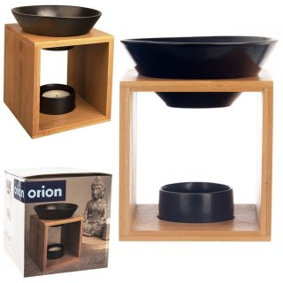 Elegancki Dekoracyjny Kominek Zapachowy Bambusowy Porcelanowy Czarny 14 cm