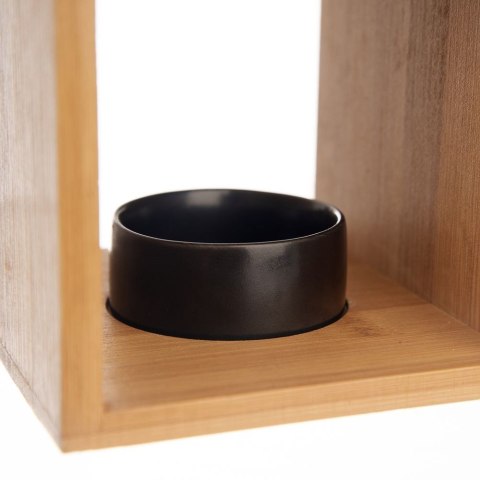 Elegancki Dekoracyjny Kominek Zapachowy Bambusowy Porcelanowy Czarny 14 cm