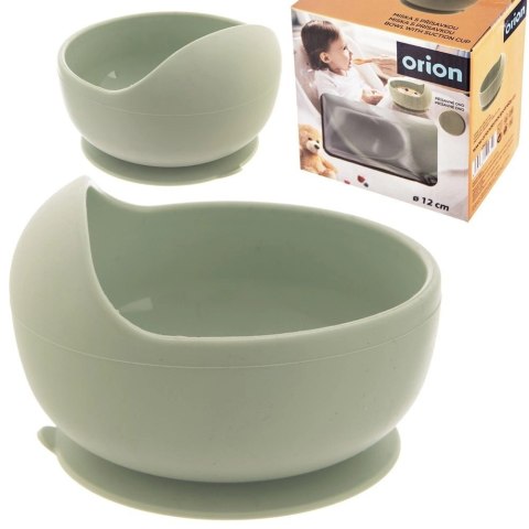 Miseczka dla Dziecka 12 cm 360 ml Silikonowa z Przyssawką Zielona ORION