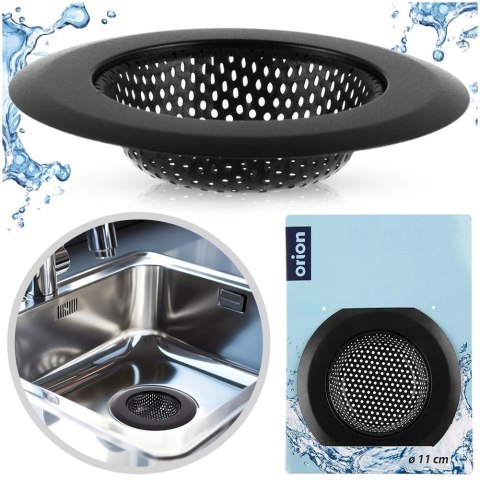 Sitko do Zlewu Czarne Stal Nierdzewna Filtr Duży 11,5 cm ORION