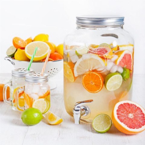 Słój Słoik do Napojów Dystrybutor z Kranikiem Szklany ORION 4 L