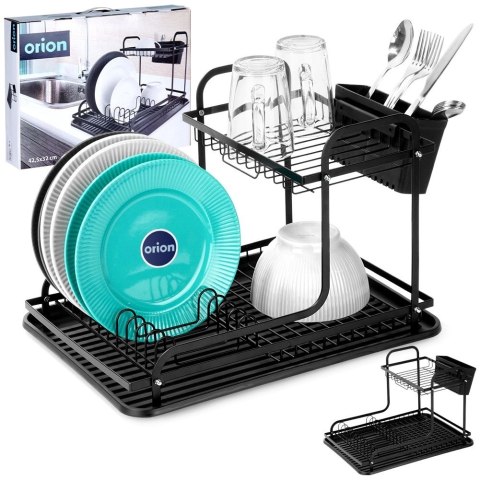 Suszarka na Naczynia 2-Poziomowa Czarna RADKA na Sztućce 42,5 cm ORION