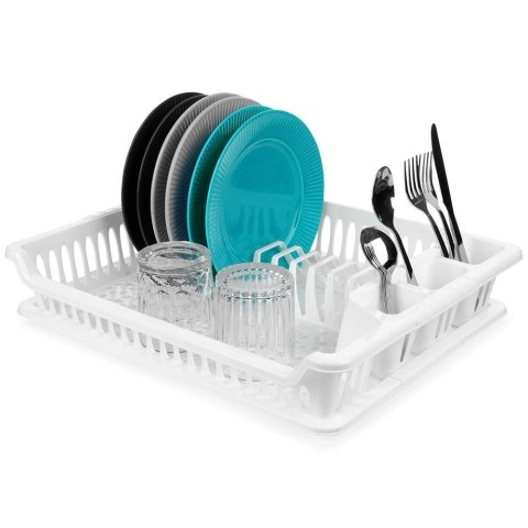 Suszarka na Naczynia Talerze Szara Pojemna Biała ORION 46 x 37 x 8,5 cm