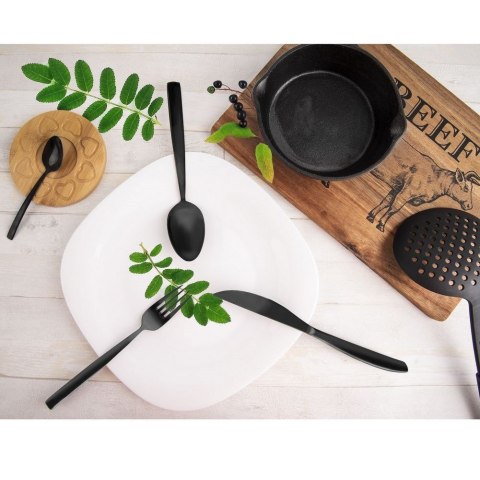 Zestaw Sztućców Stalowy Czarny Dekoracjny ORION 24 el. dla 6 osób