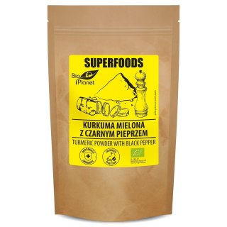 KURKUMA MIELONA Z CZARNYM PIEPRZEM BIO 200 g - BIO PLANET SUPERFOODS